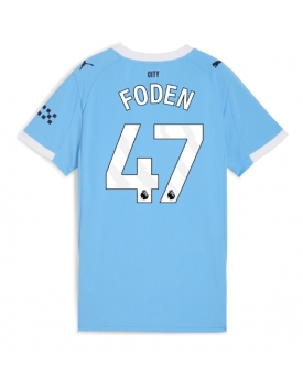 Billige Fotballdrakt Manchester City Phil Foden #47 Replika Hjemmedrakt Dame 2025-26 Kortermet